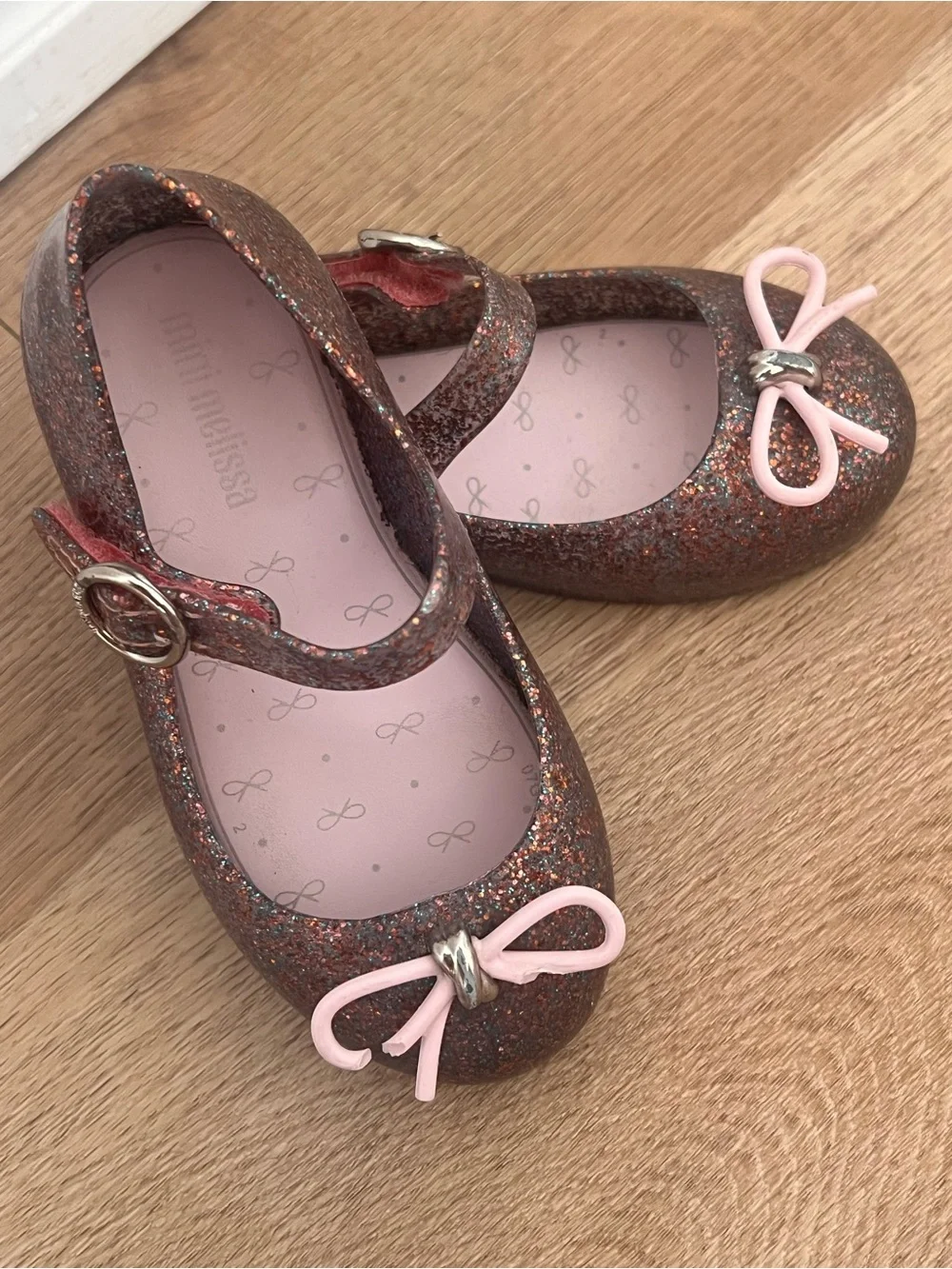 Mini Melissa Glitter Mary Janes with signature fruity scent!